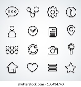 social media icons outline