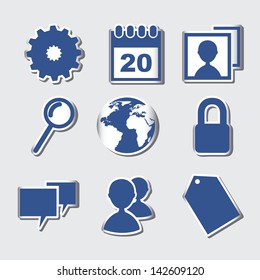 social media icons over blue background vector illustration