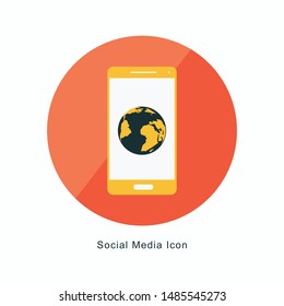 Social media icons set in aleatory shape layout. Vector file layered for easy manipulation and custom coloring