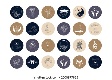 Social Media Icons Set, celestial stories covers
