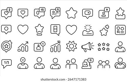 Social media icons set line style