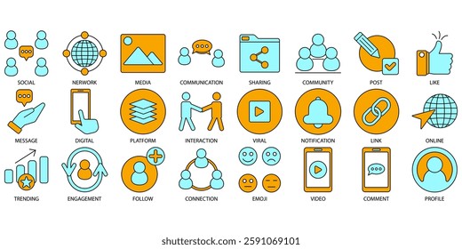 Social media icons set . Social media pack symbol vector elements for infographic web