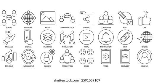 Social media icons set . Social media pack symbol vector elements for infographic web