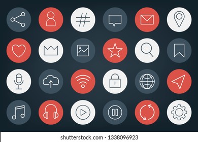 Social media icons set vector
