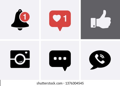 Social media Icons set. Vector social media logo