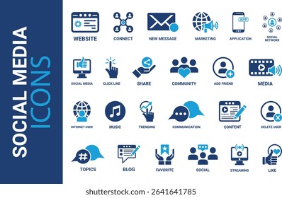 Social media icons set, Social media vector icons design