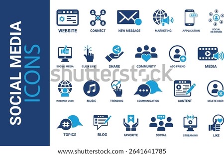 Social media icons set, Social media vector icons design