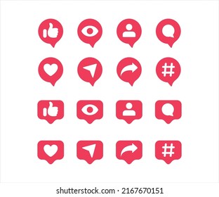 Social media icons set for website and mobile app.