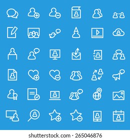 Social media icons, simple and thin line design