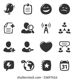 Social media icons. Slightly asymmetric and curvy.