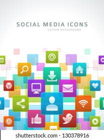 Social media icons vector background