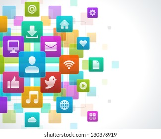 Social media icons vector background