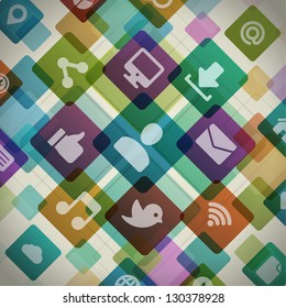 Social media icons vector background