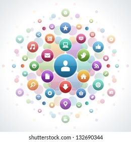 Social media icons vector background
