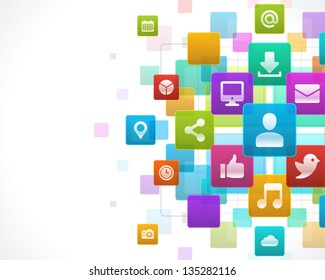 Social media icons vector background