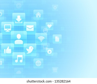 Social media icons vector background