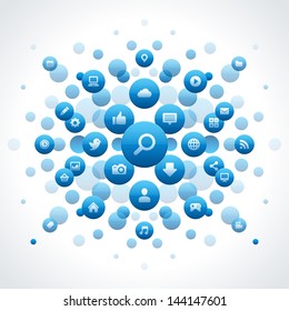 Social media icons vector background