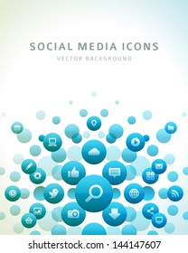 Social media icons vector background