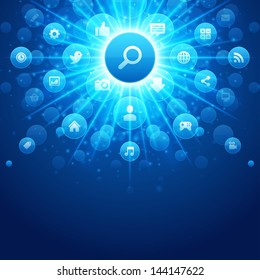 Social media icons vector background