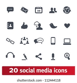 Social media icons. Vector set for web and devices.