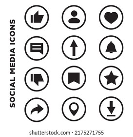 Conjunto de vectores de iconos de medios sociales
