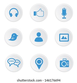 Social Media Icons,on White Background,vector