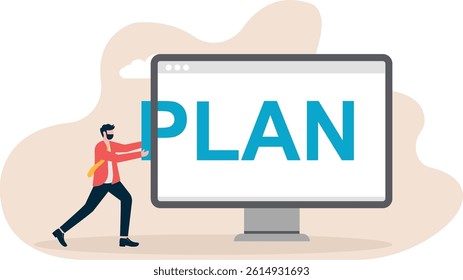 Social media illustration, business concept, web design

