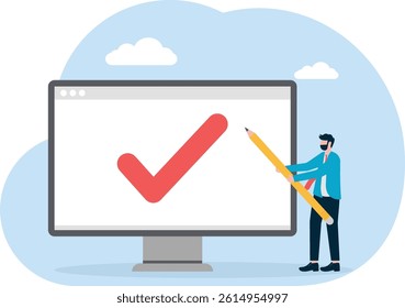 Social media illustration, business concept, web design

