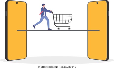 Social media illustration, business concept, web design, business illustration

