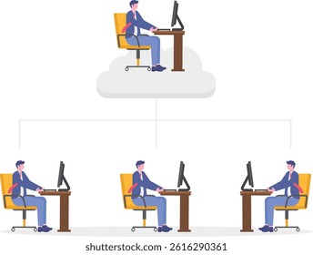 Social media illustration, business concept, web design, business illustration

