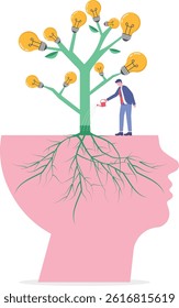 Social media illustration, business concept, web design

