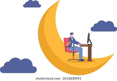 Social media illustration, business concept, web design

