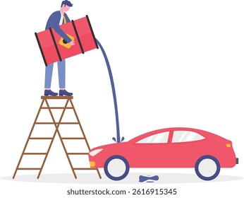 Social media illustration, business concept, web design

