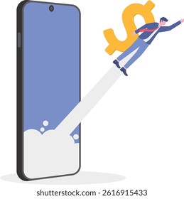 Social media illustration, business concept, web design

