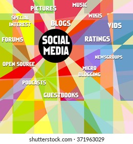 social media illustration, vector, free copy space, fictional artwork