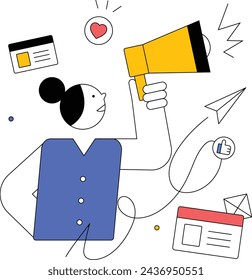 Social Media Influencer Concept
The Social Media illustration pack offers a vibrant collection of graphics embodying the dynamic essence of online interaction and connectivity. Featuring diverse, incl