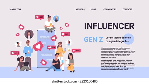 social media influencers watching live streaming generation Z lifestyle concept new demography trend with progressive youth gen