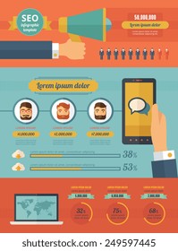 Social Media Infographic Elements.