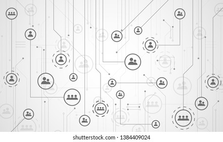 Social Media and information or network. Future cyber technology web services for business and internet project design. Vector illustration