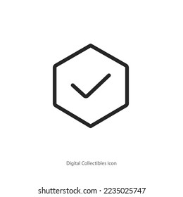 social media, Instagram digital collectibles icon. tick, mark, and approval symbols. outlined, flat, vector icon.