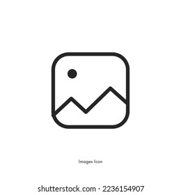 social media Instagram images icon. gallery, photos, pictures symbol. outline, isolated, flat, vector icon