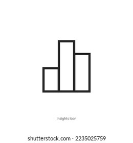 social media, Instagram insights icon. charts, data, finance, and growth symbol. outlined, flat, vector icon.