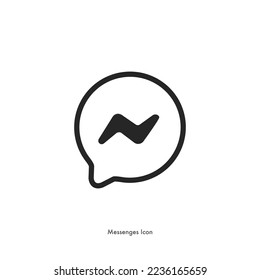 social media Instagram messages icon. direct messaging, text, chat bubble, conversation, and communication symbol. outline, isolated, flat, vector icon