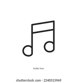 social media Instagram music and audio icon. note, key, melody symbol. outline, flat, isolated, simple, vector icon.