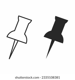 social media, Instagram pin icon. needle, pinned, plug, and note symbol. vector flat icon.