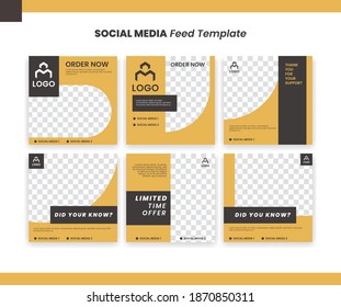 Social Media Instagram Post Feed Square Template Set In Modern Simple Style For Product Sale Promotion Marketing