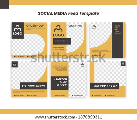 Social media instagram post feed square template set in modern simple style for product sale promotion marketing