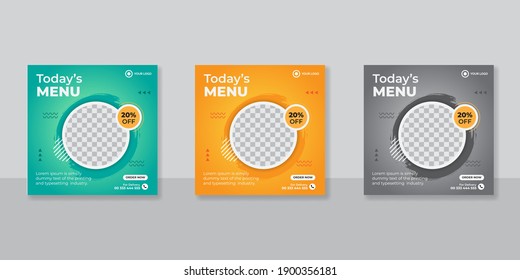 Social Media Instagram Post Template For Food Promotion Simple Banner Frame