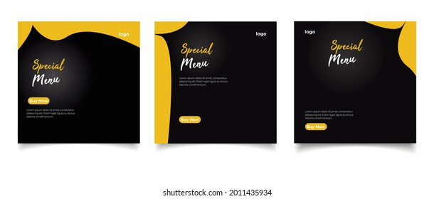 social media instagram post template. Suitable for Social Media Post Restaurant and culinary Promotion.