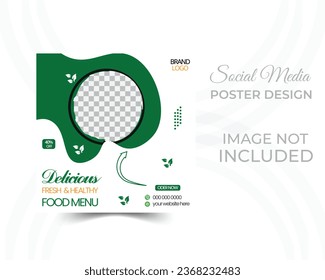 plantilla de publicación en Instagram de medios sociales para promoción de alimentos marco simple de banner